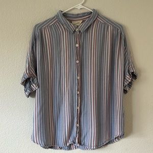 Universal Thread Striped Button Up Shirt
